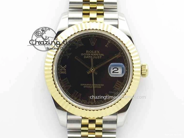 0210 DateJust II 41mm SS YG BP Maker Best Edition Black Roman Dial On Jubilee Bracelet A DailyWear 3665